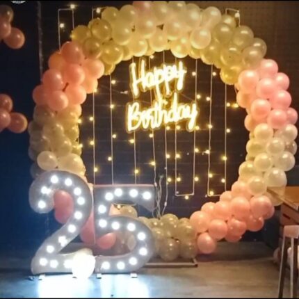 Pink and Gold Birthday Balloon Decoration